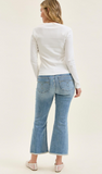 Midrise Kick Flare W/frayed Hem
