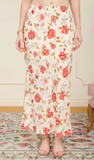 Floral Slip On Midi Skirt