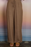 Textured Drawstring Detail Wide Leg Lounge Pants