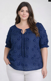 Embroidered 3d Floral Off The Shoulder Blouse