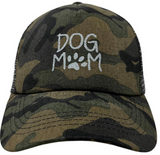Dog Mom Cotton Embroidered Back Mesh Trucker Hat