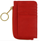 Red Multi Zipper O Ring Wallet