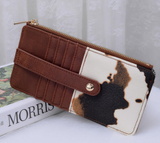 Cow Faux Leather Card Holder Wallet