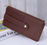 Coffee Faux Leather Card Holder Wallet