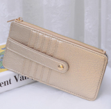 Champagne Faux Leather Card Holder Wallet