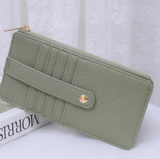 Sage Faux Leather Card Holder Wallet