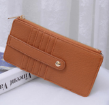 Tan Faux Leather Card Holder Wallet