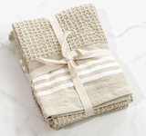 *inner* S/2 Dbl Stripe Taupe Waffle Towel