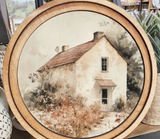 8" Round Muted Cottage Art