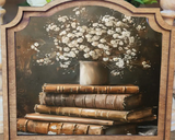 Provincial Books With Flowers Framed Art
