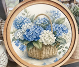 8' Round Blue Hydrangeas Art