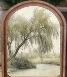 Arch Top Willow Tree Framed Art