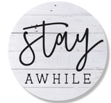 Stay Awhile Black And Wood