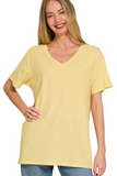 Cotton Short Sleeve V-neck Tee