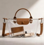 Premium Clear Jelly Colorblock Flap Handbag