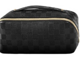 Vegan Leather Checkered Makeup Bag