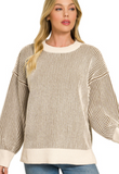 Two Tone Crewneck Sweater