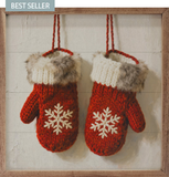 Red Mittens With Snowflakes - 8x8