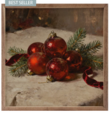 Ornaments Red On Display - 12x12