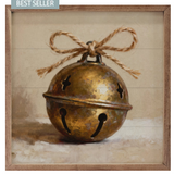 Round Gold Bell With Twine - 16x16