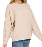 Exposed Seam Chenille Sweater