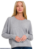 Viscose Front Seam Round-neck Sweater