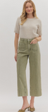 Olive Wide-Leg Pants
