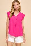 Cap Sleeve V Neck Top