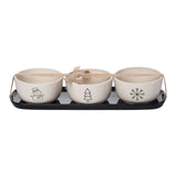 Dol Holiday Icon Dip Bowls W/tray S/4