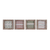 Wood Framed Blocks Christmas Prints 4 As