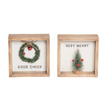 Wood Framed Bottle Brush Tree/wreath