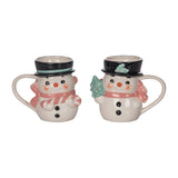 Dol Pink Vintage Snowman Mug 2 Asst