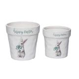 Cer Pots Mint Julep Bunny S/2