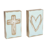 Mdf/epoxy Block Heart/cross 2 Asst