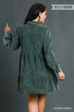 Curvy hunter green corduroy dress