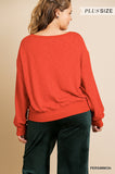 Curvy Red Slub Knit Top