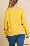 Curvy Yellow Slub Knit Tip