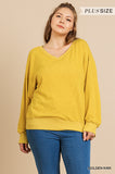 Curvy Yellow Slub Knit Tip