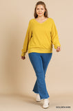 Curvy Yellow Slub Knit Tip
