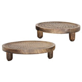 Dark Mango Round Trays With Feet