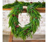 28 Mixed Green Cascading Wreath