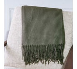 50 X 60 Olive Green Waffle Throw
