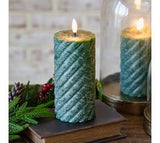 6 Led Green Twist Pillar Candle