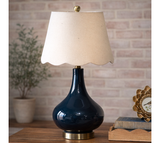 22.5 Dk. Blue Glass Table Lamp