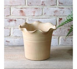 7.3 H. Terra Cotta Ruffle Top Planter