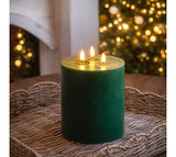 6 Led Green 3 Wick Candle