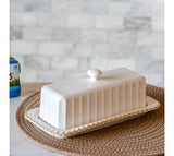 *inner* 8.7 White Stripe Butter Dish