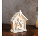5.5h Led Ceramic Nativity