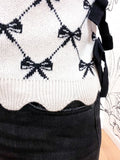 Bow Pattern Tie Pullover