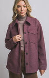 Burgundy Jq Fleece Shacket
